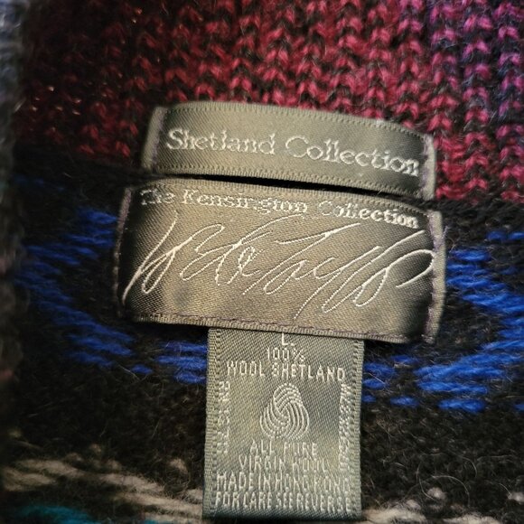 Lord Taylor Vintage Shetland Wool Fair Isle Sweater Scotland HOLES - Picture 5 of 8